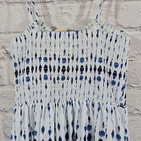 Smocked Cut-Out Blue Tie-Dye Maxi Dress Sleeveless Sundress NWT Universal Thread - Picture 9 of 13